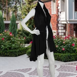 Sartoria Saracena Black Linen Hoodie Dress Urban Edge